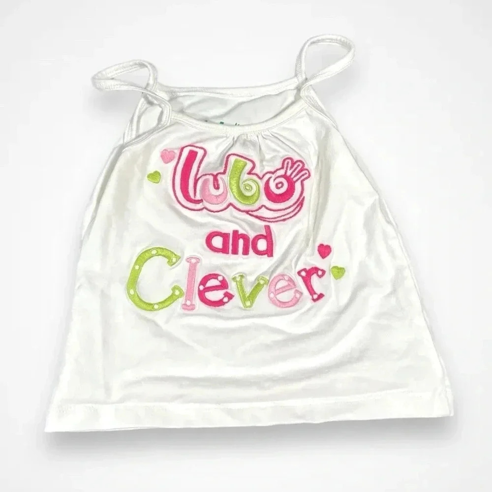 4/$20 Lubo & Clever Spaghetti Strap  White Shirt